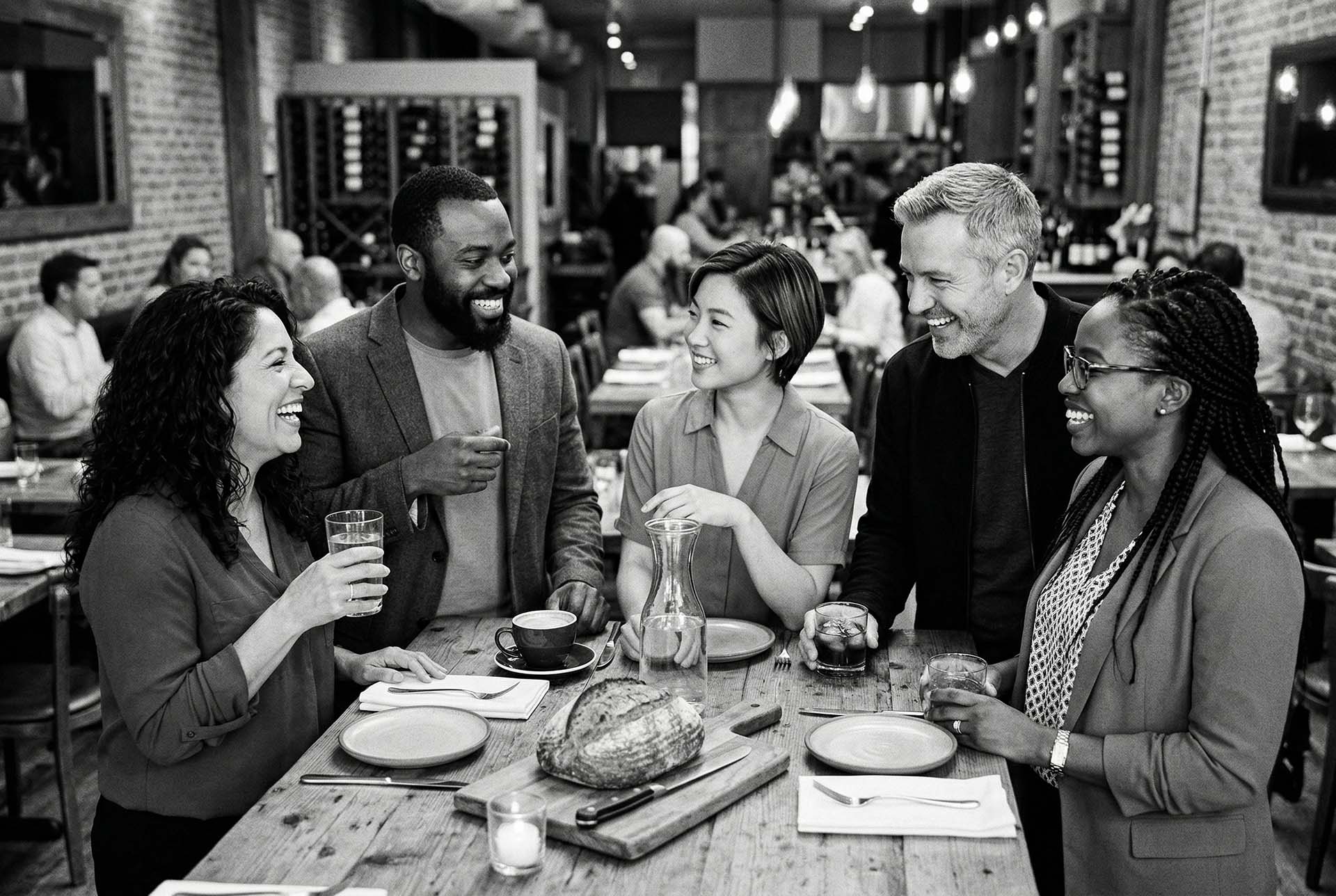 Young professionals celebrating together